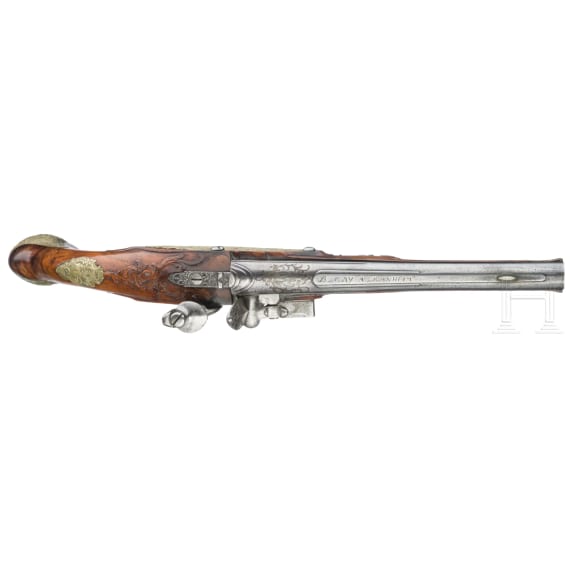 A fine flintlock pistol from a German princely armoury, circa 1760