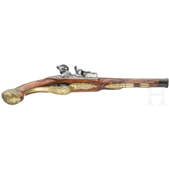 A fine flintlock pistol from a German princely armoury, circa 1760
