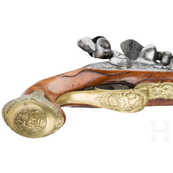 A fine flintlock pistol from a German princely armoury, circa 1760