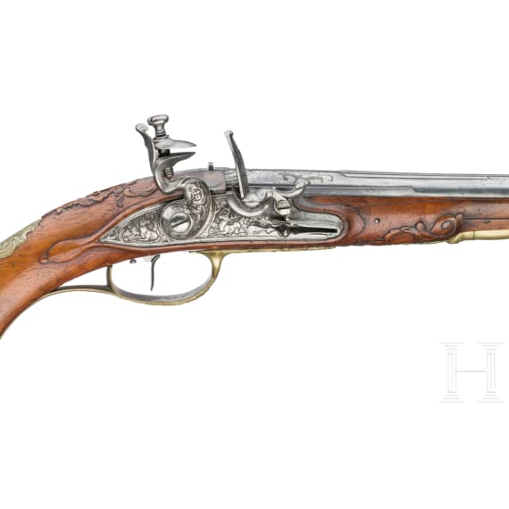 A fine flintlock pistol from a German princely armoury, circa 1760