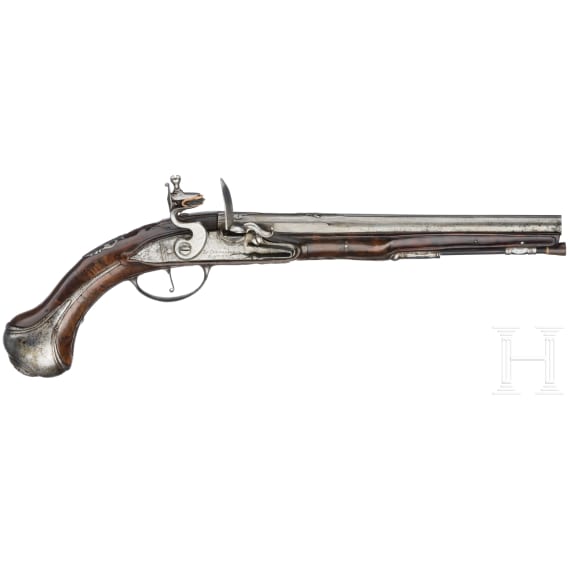 A flintlock pistol by Chevalier &agrave; Rouen, circa 1770