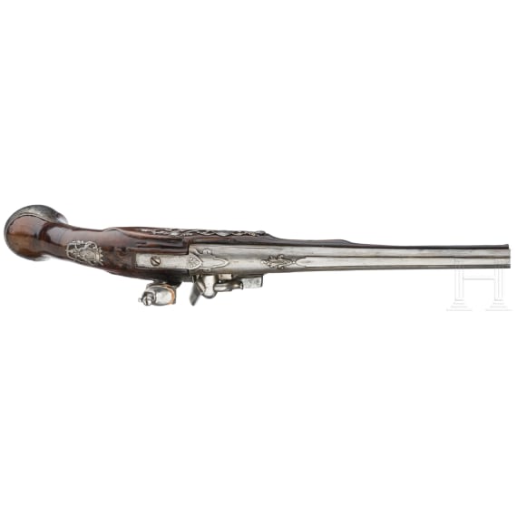 A flintlock pistol by Chevalier &agrave; Rouen, circa 1770
