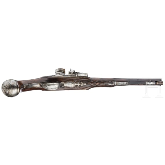 A flintlock pistol by Chevalier &agrave; Rouen, circa 1770