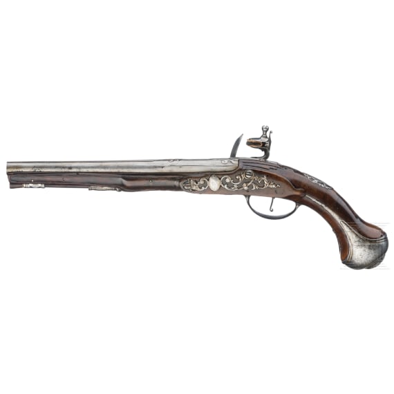 A flintlock pistol by Chevalier &agrave; Rouen, circa 1770