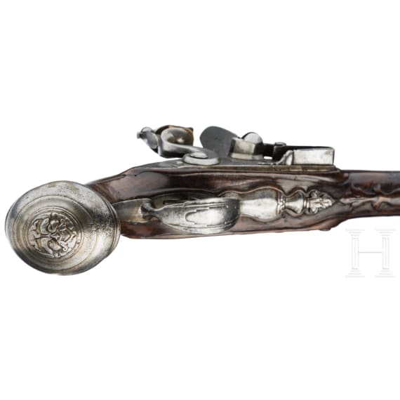A flintlock pistol by Chevalier &agrave; Rouen, circa 1770