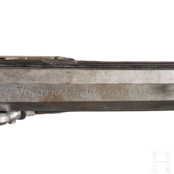 A heavy German percussion target rifle by Johann Stefan Schafman in Colmar, dated 1770