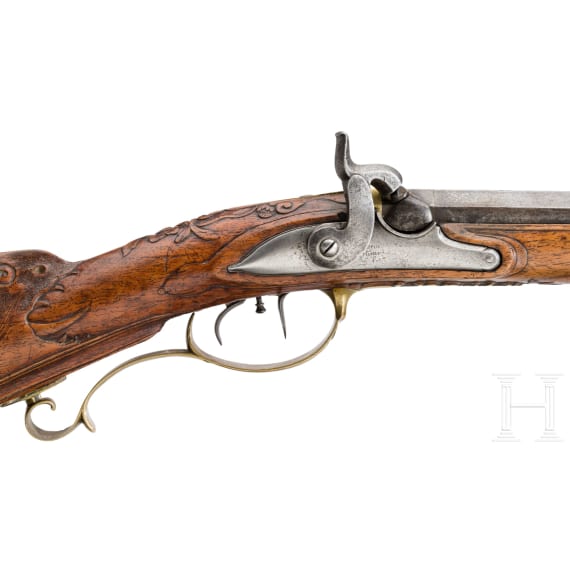 A converted percussion rifle, Andreas Hauer in W&uuml;rzburg, circa 1780