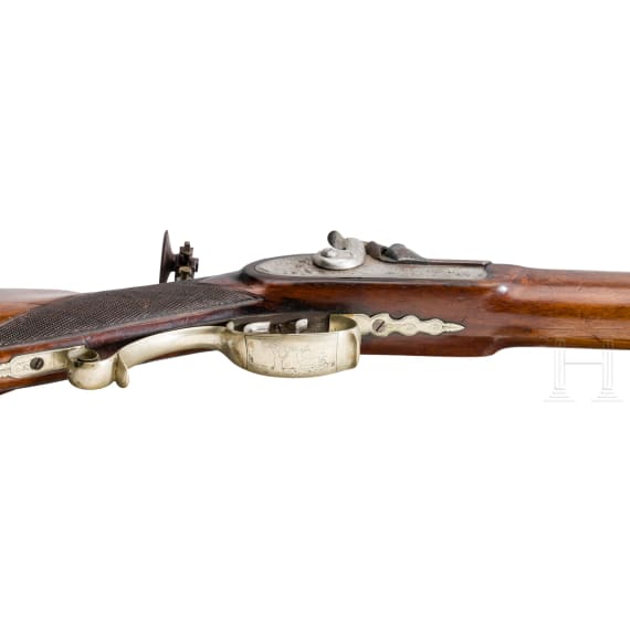 A heavy percussion target rifle, Julius Will in Zella, circa 1840