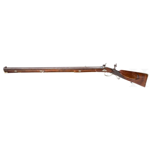 A heavy percussion target rifle, Julius Will in Zella, circa 1840