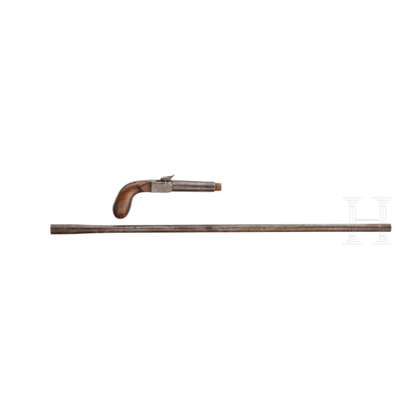 A percussion pistol carbine, Li&egrave;ge, circa 1850