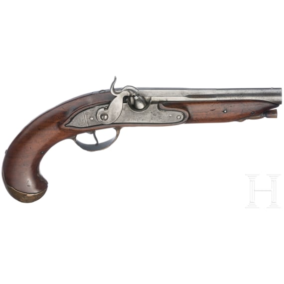 A Flemish converted percussion pistol, circa 1760
