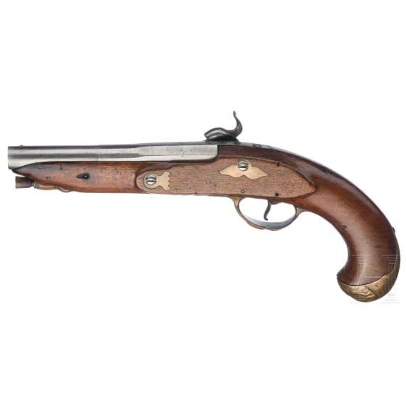 A Flemish converted percussion pistol, circa 1760