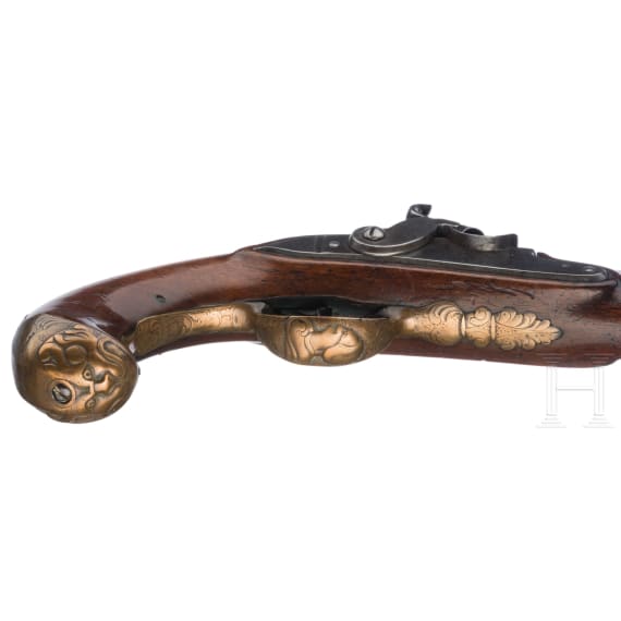 A Flemish converted percussion pistol, circa 1760