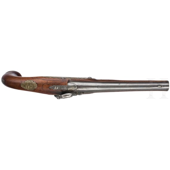 A pair of French percussion pistols, circa 1760