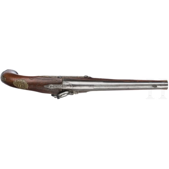 A pair of French percussion pistols, circa 1760