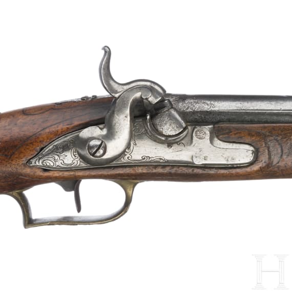 A pair of French percussion pistols, circa 1760