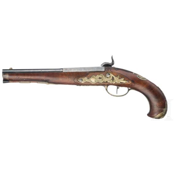 A German converted percussion pistol, circa 1760/70