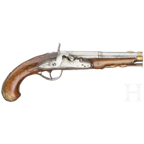 A French converted percussion pistol, circa 1780
