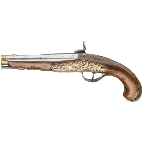 A French converted percussion pistol, circa 1780