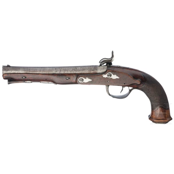 A converted percussion pistol, Paris(?), circa 1820