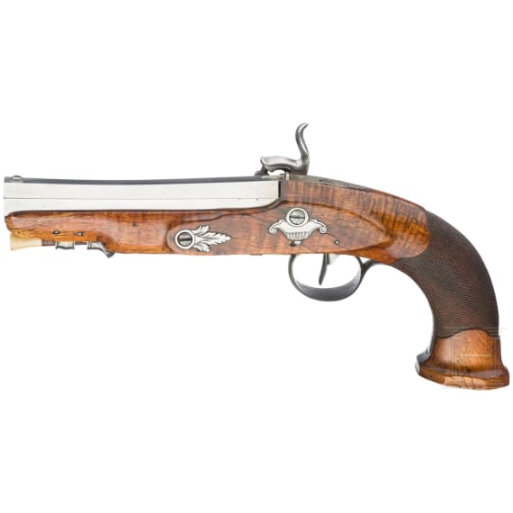 A French converted percussion pistol, circa 1820