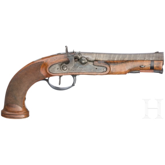 A pair of French percussion pistols, J. Maire &agrave; Plombieres, circa 1820