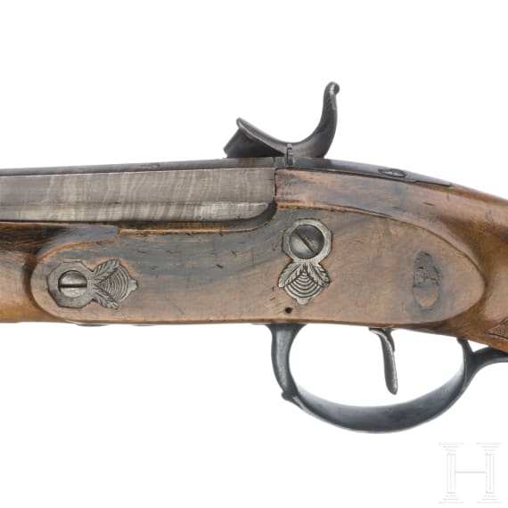 A pair of French percussion pistols, J. Maire &agrave; Plombieres, circa 1820