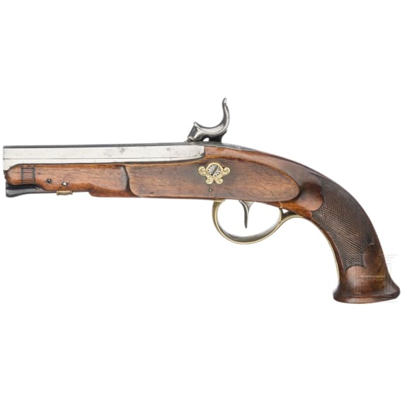 A percussion travelling pistol, Sebastian Geyer in Neustadt, circa 1830
