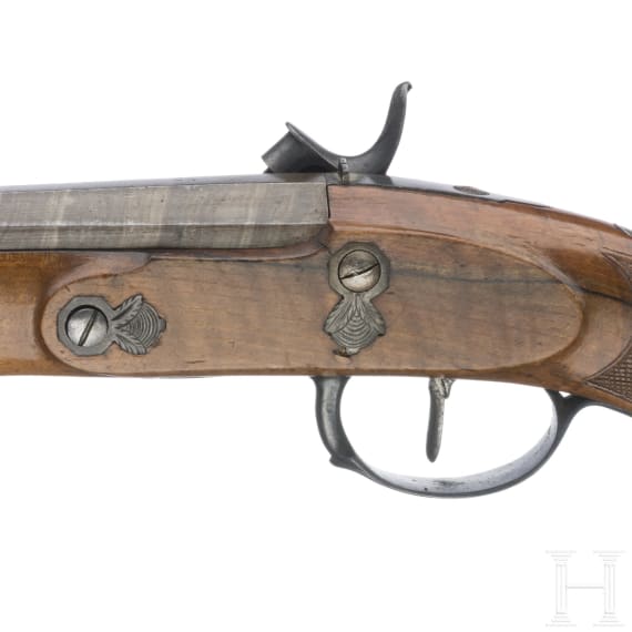 A pair of French percussion pistols, J. Maire &agrave; Plombieres, circa 1820
