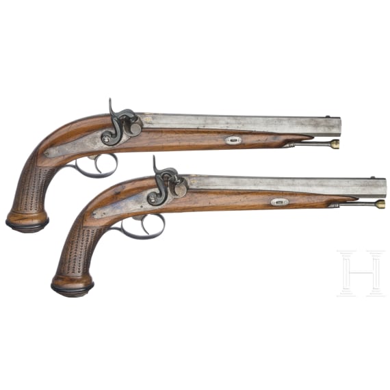 A pair of percussion pistols, France, ca. 1840