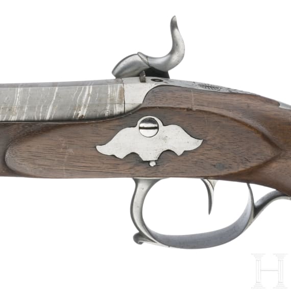 A German percussion pistol by Chevallier in Celle, circa 1840