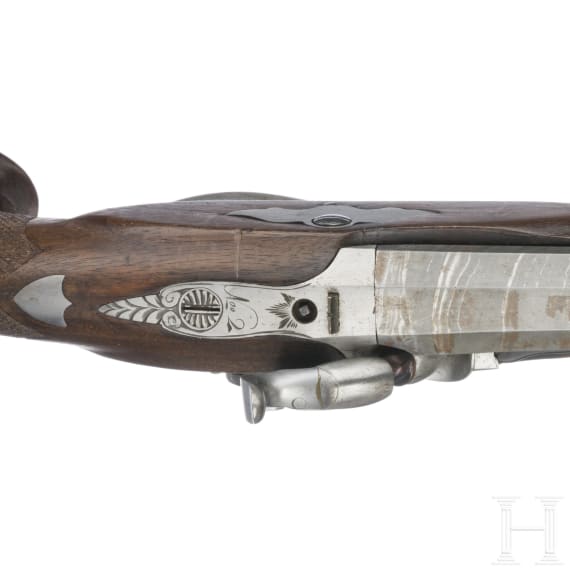 A German percussion pistol by Chevallier in Celle, circa 1840