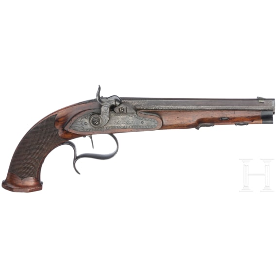 A pair of percussion pistols, G. Pistor, Schmalkalden, circa 1840