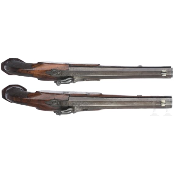 A pair of percussion pistols, G. Pistor, Schmalkalden, circa 1840