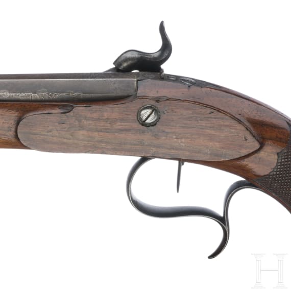 A pair of percussion pistols, G. Pistor, Schmalkalden, circa 1840