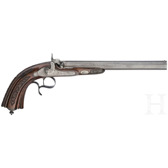 A pair of cased percussion-pistols by Gastine Renette, Paris, circa 1840/50