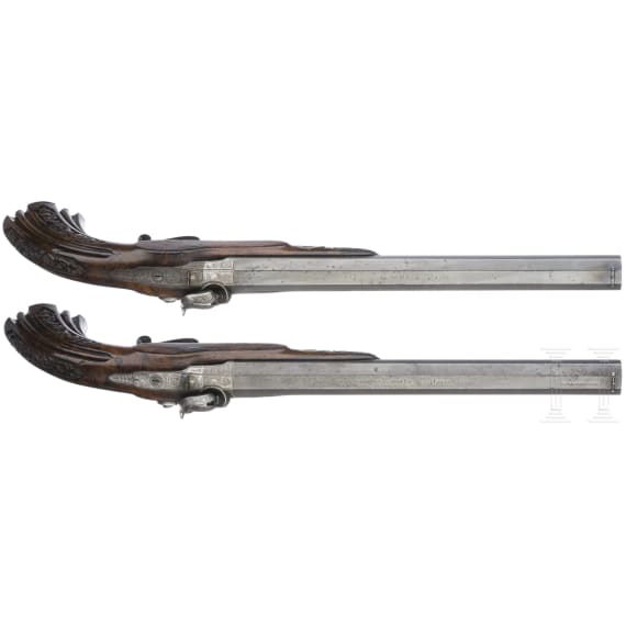 A pair of cased percussion-pistols by Gastine Renette, Paris, circa 1840/50