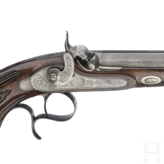 A pair of cased percussion-pistols by Gastine Renette, Paris, circa 1840/50
