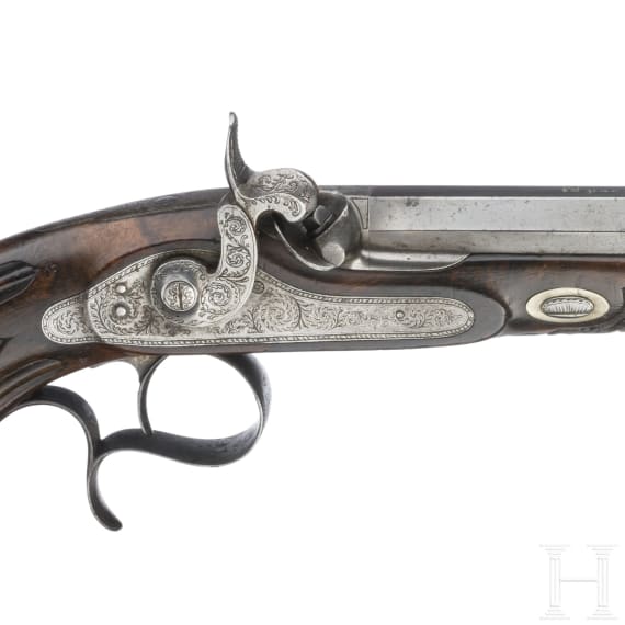 A pair of cased percussion-pistols by Gastine Renette, Paris, circa 1840/50