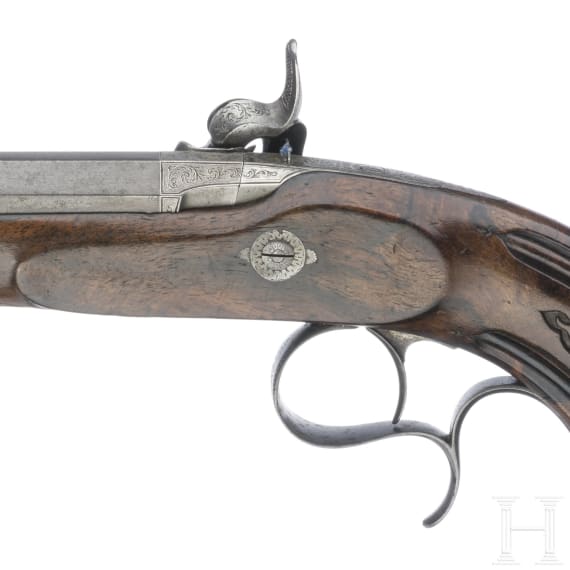 A pair of cased percussion-pistols by Gastine Renette, Paris, circa 1840/50