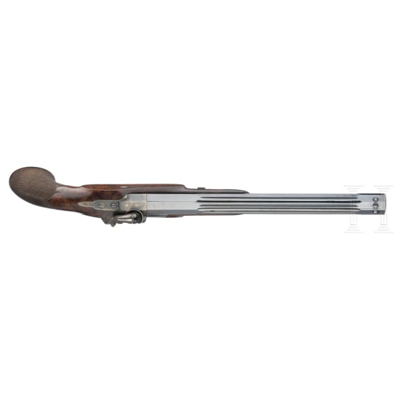 A pair of deluxe percussion pistols in a case, L. Collombert, Aix-les-Bains, circa 1850/60