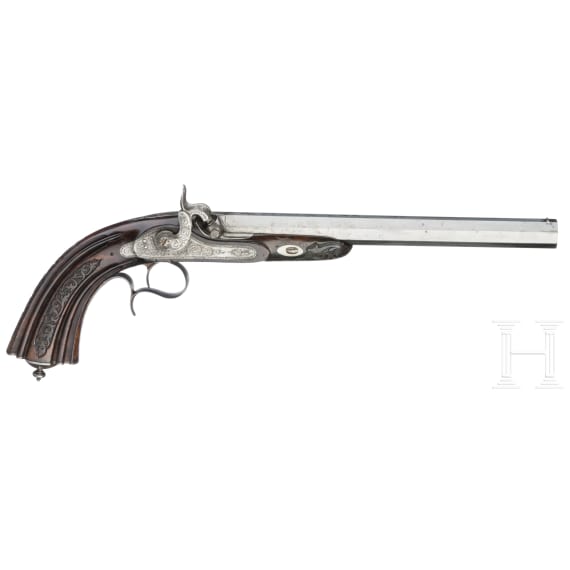 A cased pair of percussion pistols belonging to Honor&eacute; Charles Baston de La Riboisi&egrave;re, Gastinne Renette &agrave; Paris, circa 1850