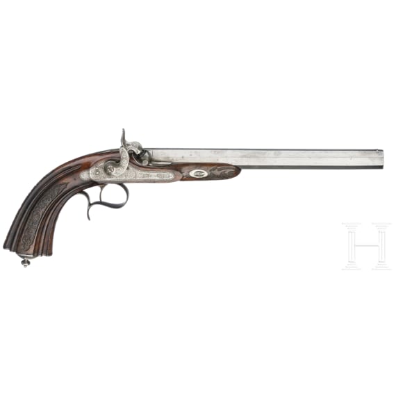 A cased pair of percussion pistols belonging to Honor&eacute; Charles Baston de La Riboisi&egrave;re, Gastinne Renette &agrave; Paris, circa 1850