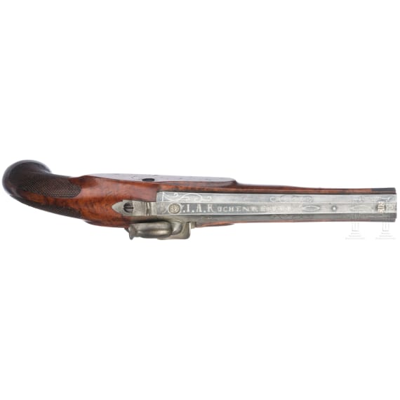 A pair of percussion travel pistols, Johann Adam Kuchenreuter, Regensburg, circa 1850