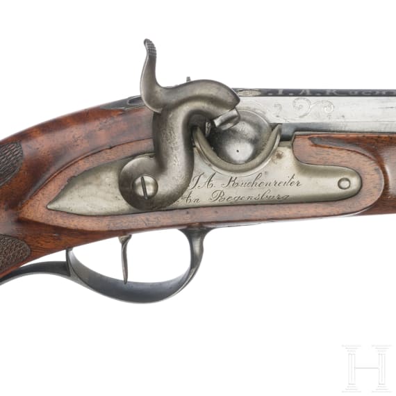 A pair of percussion travel pistols, Johann Adam Kuchenreuter, Regensburg, circa 1850
