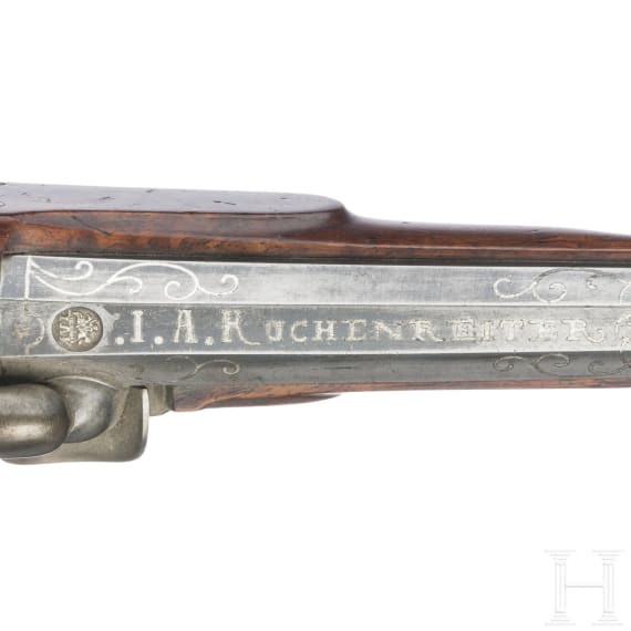 A pair of percussion travel pistols, Johann Adam Kuchenreuter, Regensburg, circa 1850