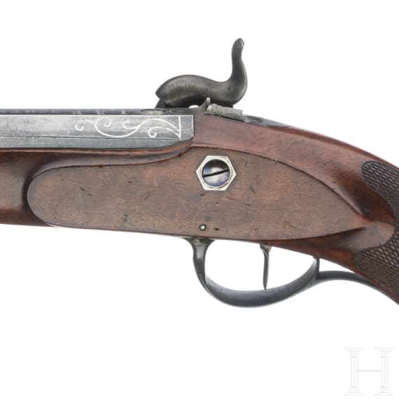 A pair of percussion travel pistols, Johann Adam Kuchenreuter, Regensburg, circa 1850