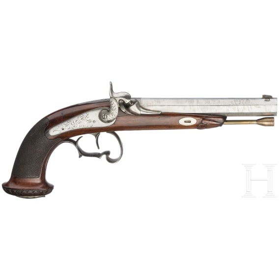 A percussion pistol, Li&egrave;ge, circa 1850