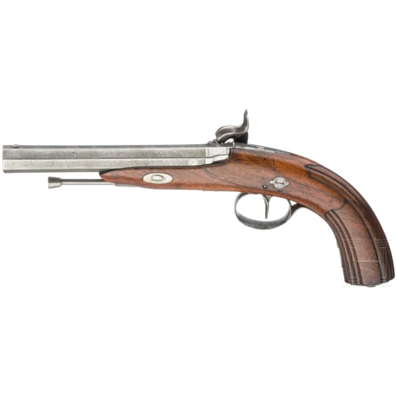 A percussion pistol, Li&egrave;ge, circa 1850