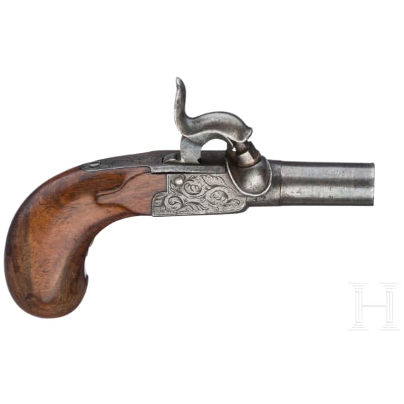 A pair of small percussion pocket pistols, Li&eacute;ge, circa 1850